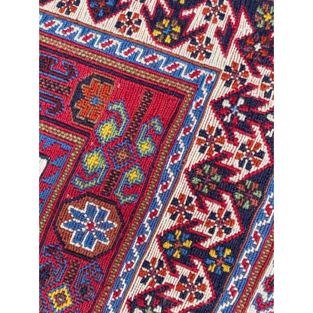 Red Vintage Azerbaiydjan Sumak Rug For Sale - Image 8 of 18
