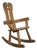 Brutalist Oak Rocking Chair by De Puydt, 1970s For Sale