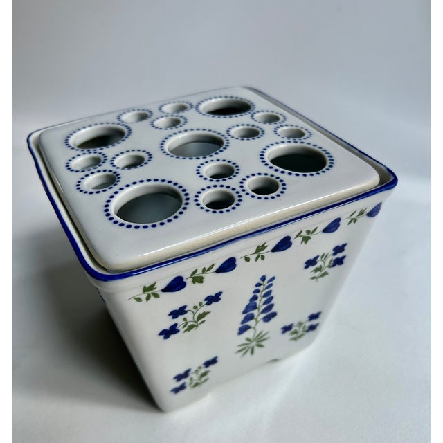 Vintage Andrea for Sadek "Blue Lupine" Porcelain Flower Brick For Sale - Image 10 of 17