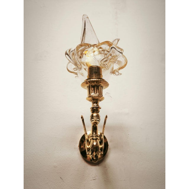 Gold Swan Wall Lamp with Murano Glass, 1970s For Sale - Image 8 of 13