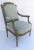 Off-white French Louis XVI Style Painted Arm Chair with Ormolu Mounts For Sale - Image 8 of 10