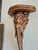 Standout pair of BoHo Chic Anglo Indian Elephant head wall bracketts hand carved mohagany in a stylzed form.