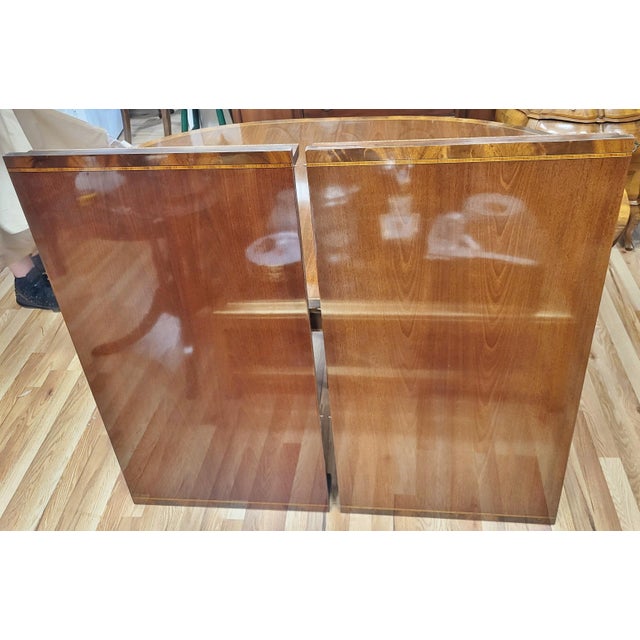 Antique English Mahogany Banded Inlaid Dining Table & 2 Leaves For Sale - Image 10 of 13