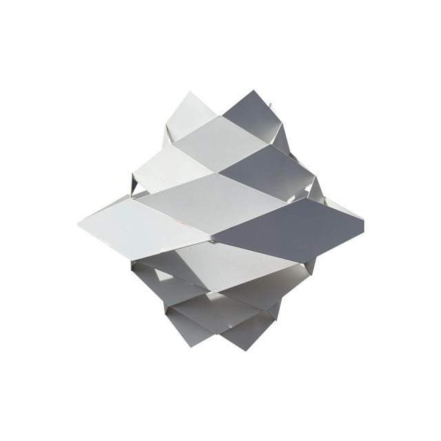 White 1960s Danish Preben Dahl Symfoni Scandinavian Geometry, Enameled Steel Hanging Lamp For Sale - Image 8 of 8