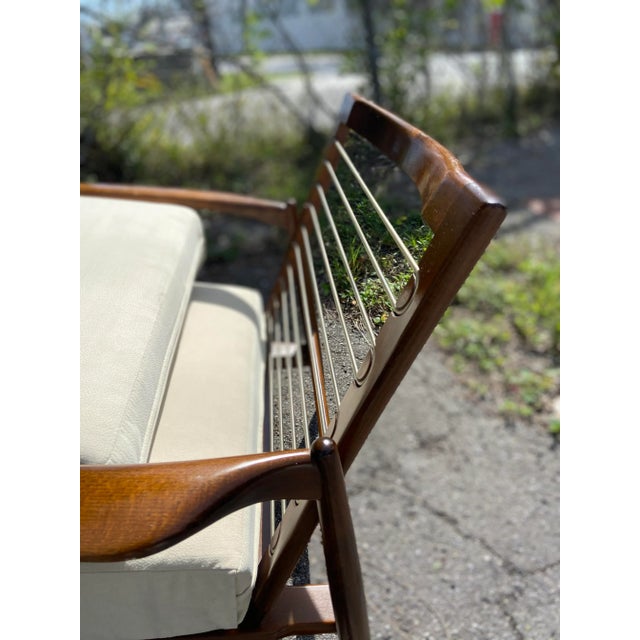Off-white Mid Century Modern Lounge Armchair | Kofod Larsen for Selig For Sale - Image 8 of 12
