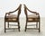 Set of Four McGuire Rattan Target Upholstered Dining Armchairs For Sale - Image 10 of 18