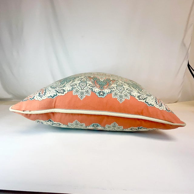 Vintage Coastal Mediterranean Decorative Pillow With Feather Down Insert, Indoor/Outdoor For Sale - Image 9 of 10