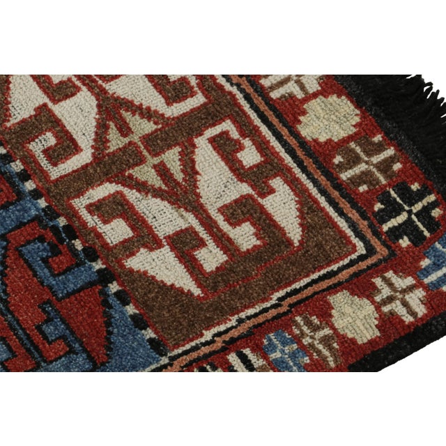 Rug & Kilim’s Antique Tribal Style Rug in Red, Blue & Brown Patterns For Sale In New York - Image 6 of 7