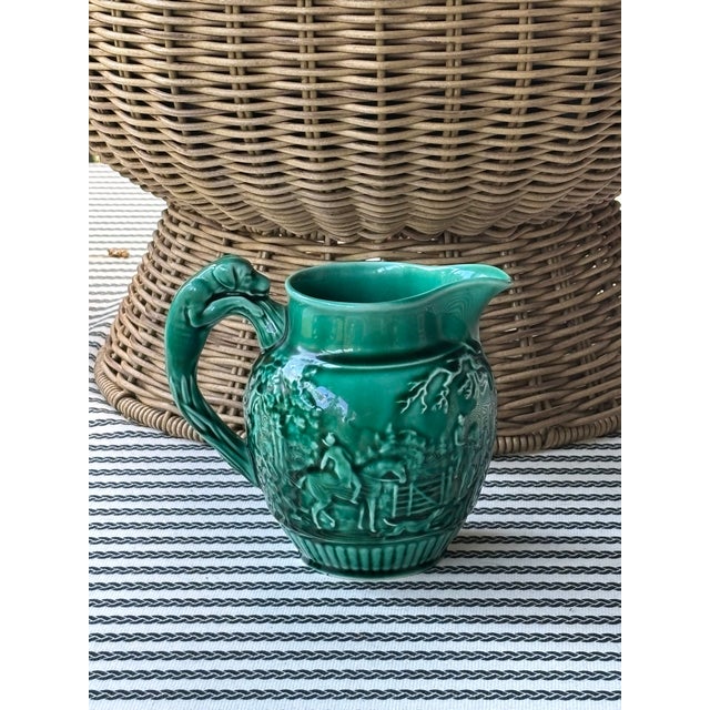 Vintage Wedgwood Etruria & Barlaston Hound-Handle Majolica Pitcher For Sale - Image 16 of 17