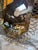 1970s 1950's Brass Table/Vanity Mirror With Looped Wire Frame For Sale - Image 5 of 8