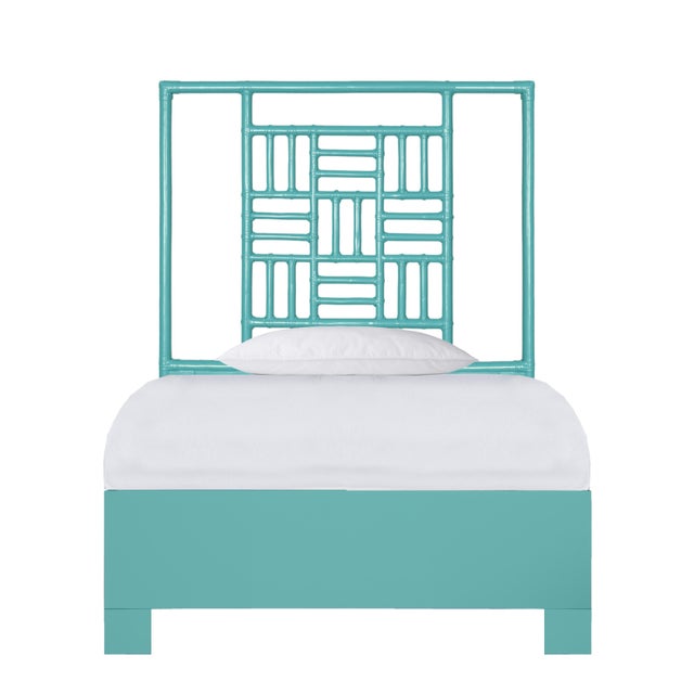 Finn Platform Bed Twin Extra Long - Turquoise For Sale - Image 12 of 12