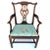 DETAILS An antique elmwood open arm chair with drop-in upholstered seat. STYLE Chippendale COLOR(S) Green, peach PLACE OF...
