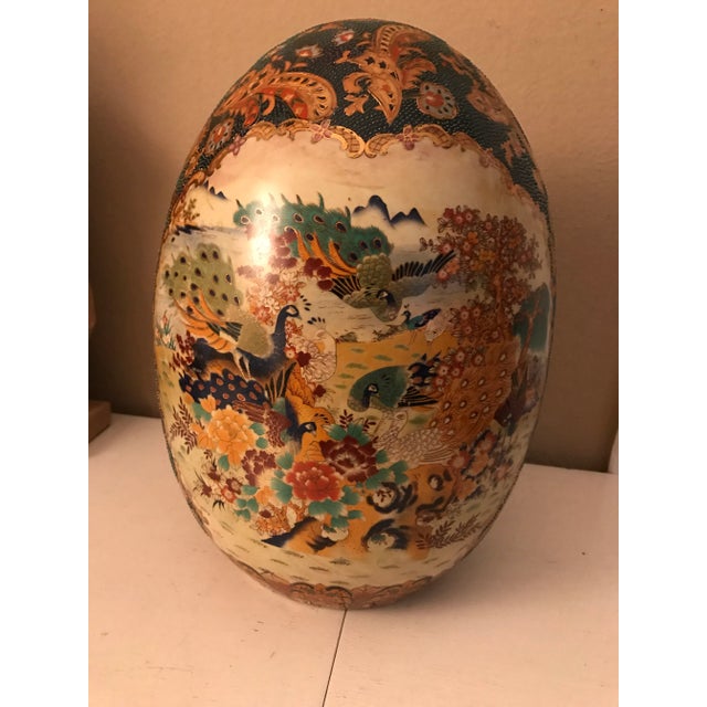 Antique Satsuma Outdoor Scene Decorative Egg For Sale - Image 11 of 11