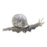 Vintage Italian Genuine Silver 800 Real Size Snail Figurine Vicenza Detailed Rare Decor For Sale