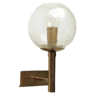 Mid-Century Modern German Brass and Glass Sconces from Doria Leuchten, Set of 2 For Sale