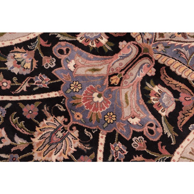 Elegant 1990's Pak-Persian Taupe/Black Wool Rug - 8'1'' X 10'1'' For Sale - Image 4 of 9
