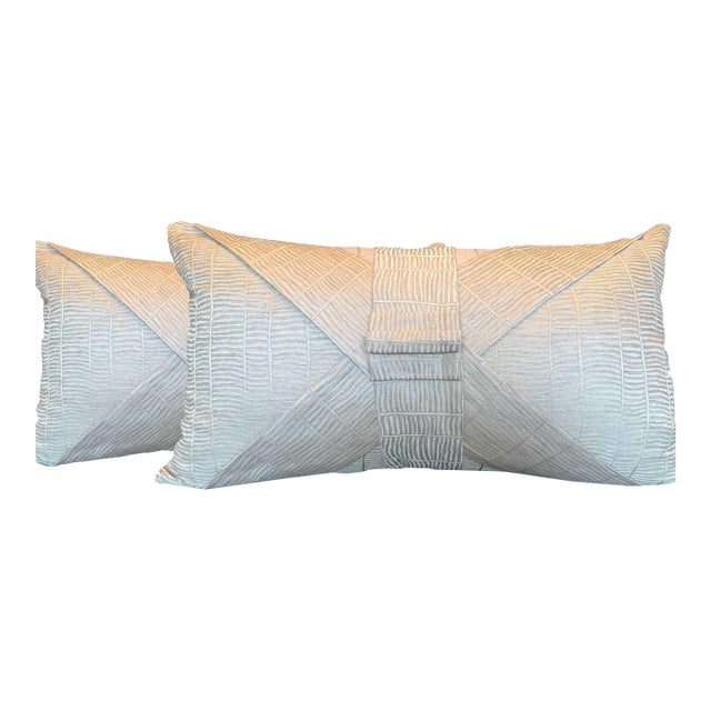 Kravet Couture Lumbar Pillows - A Pair For Sale