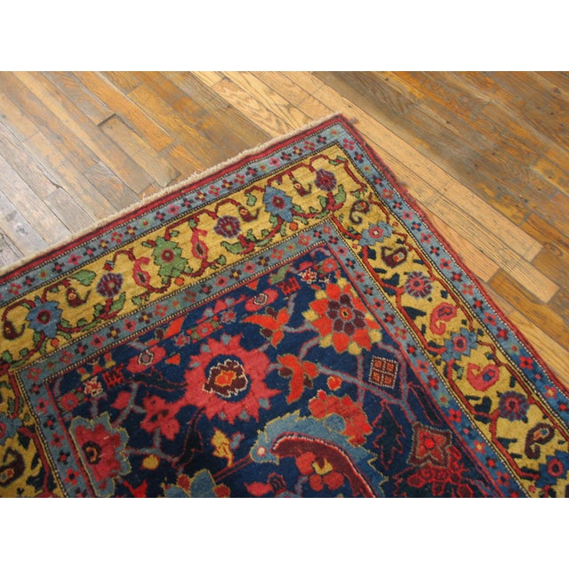 Antique Bijar Hallway Runner Wool Blue Rug, , Circa Date: 1900s. This exceptional example of weaving tradition showcases...