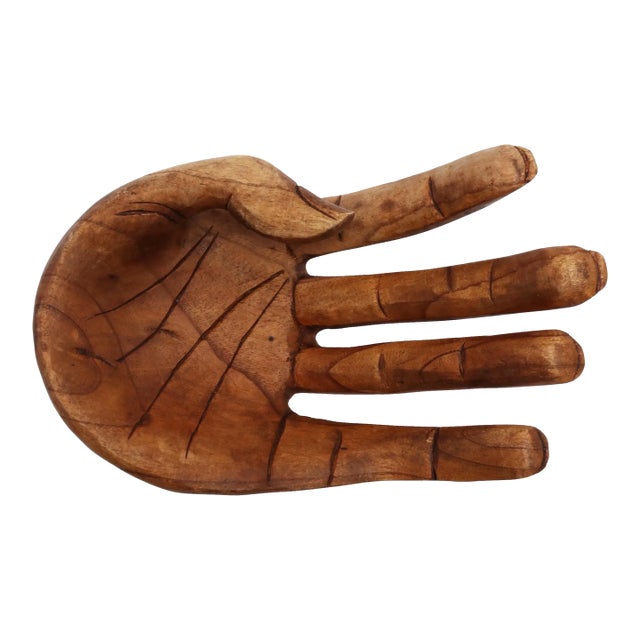 Large Vintage Wood Hand, Tray For Sale