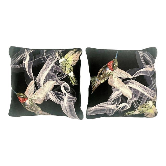Alexander McQueen Hummingbird Cushions by the Rug Company- Set of 2 For Sale