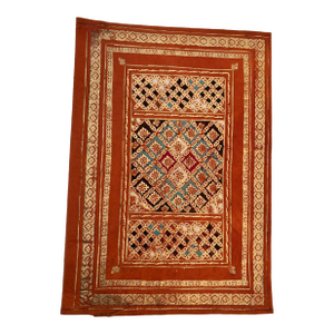 Vintage Moroccan Red and Gold Embossed Leather Padfolio