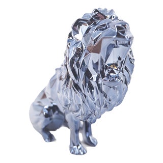 Silver Resin Lion Spirit from Richard Orlinski For Sale