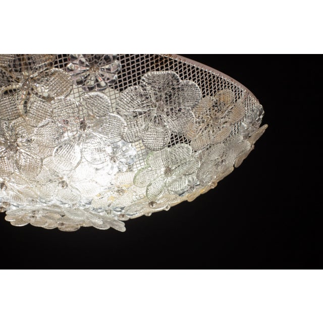Large Mid-Century Gold Flower Glass Ceiling Light 1960s by Barovier E Toso For Sale - Image 11 of 12