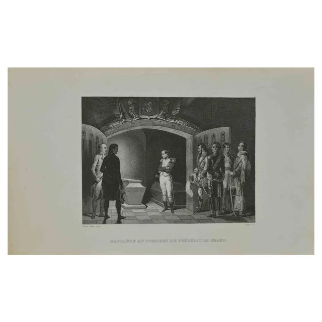 Napoléon au Tombeu de Frédéric Le Grand, Etching, 1837 For Sale