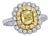 Late 20th Century 18K White Gold Fancy Color Yellow Diamond Filigree Engagement Ring, Size 6.75 For Sale