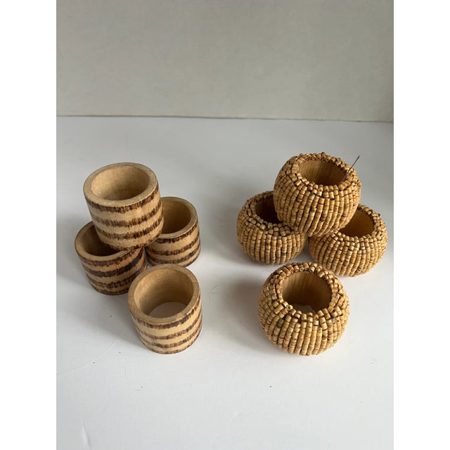 Vintage Tribal Napkin Rings 8 Pieces For Sale - Image 4 of 5