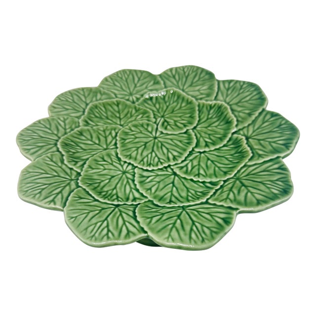 Vintage Bordallo Pinheiro Pedestal Plate For Sale