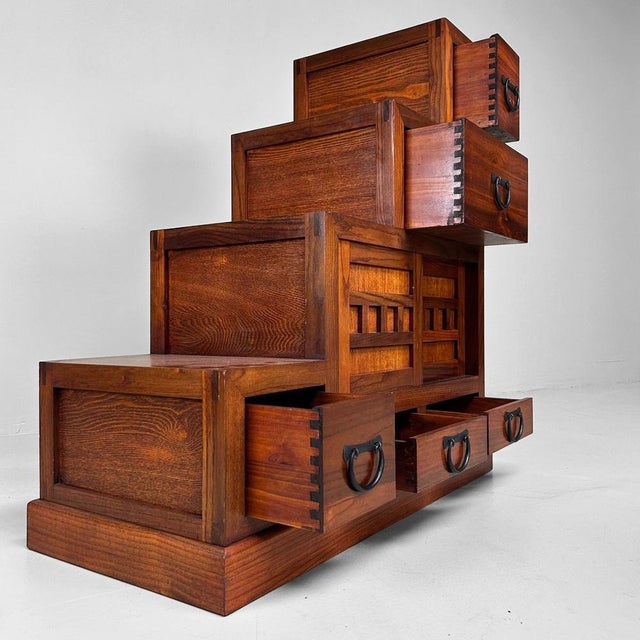 Mid-Century Modern Vintage Japanese Kaidan Dansu Step Chest, 1970s-1980s For Sale - Image 3 of 18