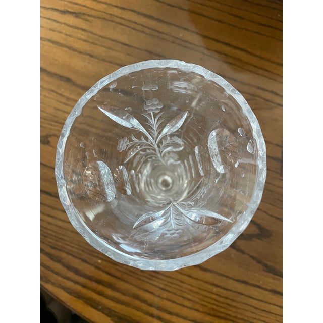 1980s Decorative Glass Floral Vase For Sale - Image 4 of 5