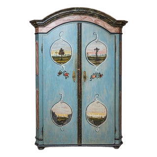 Folk Art Painted Armoire, Southern Germany, 1800s For Sale