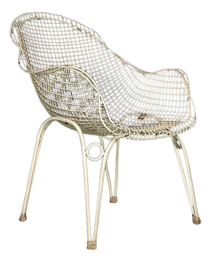 Italian White Iron Outdoor Chair, 1950s