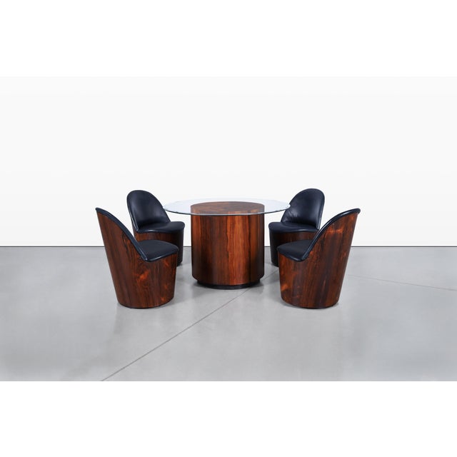 Mid-Century Modern Mid-Century Modern Brazilian Rosewood Dining Table & Chairs by Plycraft For Sale - Image 3 of 16