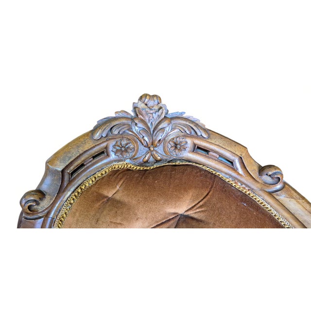 Wood Antique Neo-Rococo Sofa with Walnut Frame, 1800s For Sale - Image 7 of 13