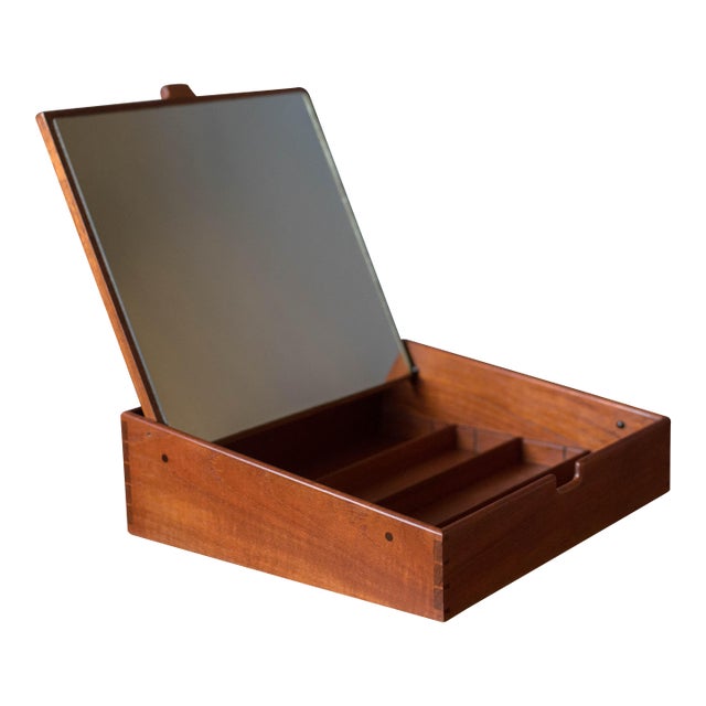 Danish Aksel Bender Madsen & Ejner Larsen Solid Teak Jewelry Box for Willy Beck For Sale