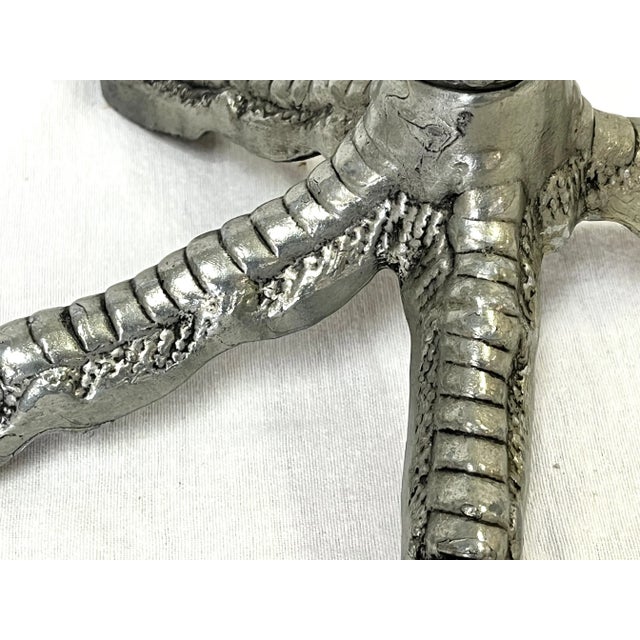 1970's Hollywood Regency Aluminum Ostrich Leg Lamp Styled After P E Guerin For Sale - Image 10 of 12