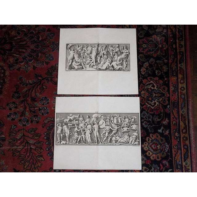 Antique 18th C. Copperplate Engravings - Ancient Roman Friezes - Large Folio Size - a Pair For Sale - Image 10 of 11