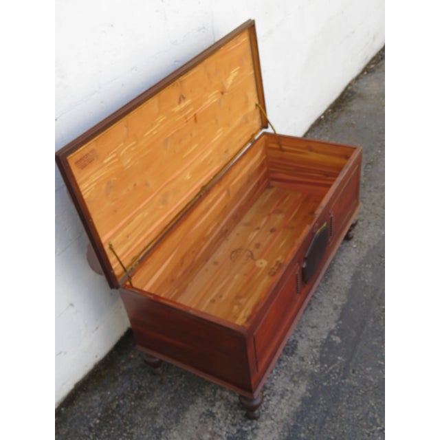 1960s Lane Carved Bench Cedar Hope Chest Blanket Trunk 6113 For Sale - Image 5 of 15