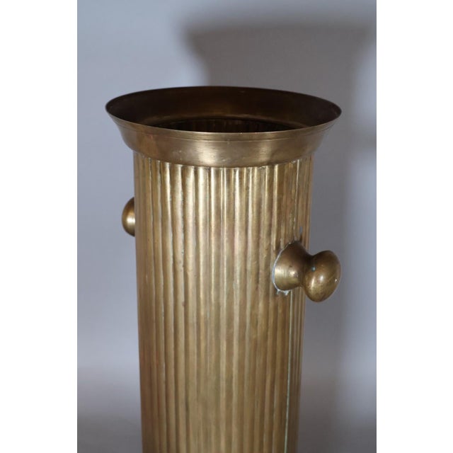 1960s Italian Mid-Century Fluted Brass Traditional Cane and Umbrella Stand For Sale - Image 5 of 5