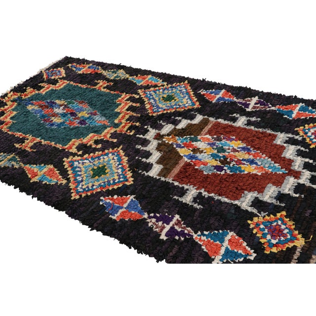 Rug & Kilim Vintage Moroccan Rug in Black With Geometric Medallions, From Rug & Kilim For Sale - Image 4 of 7