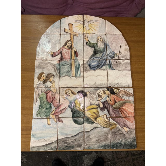 Painting of the Holy Trinity, 1950, Ceramic For Sale - Image 4 of 14