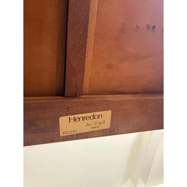 Mid-Century Henredon Mahogany Canpaign Style Single Drawer Side Table With Brass Accents. For Sale In Phoenix - Image 6 of 6