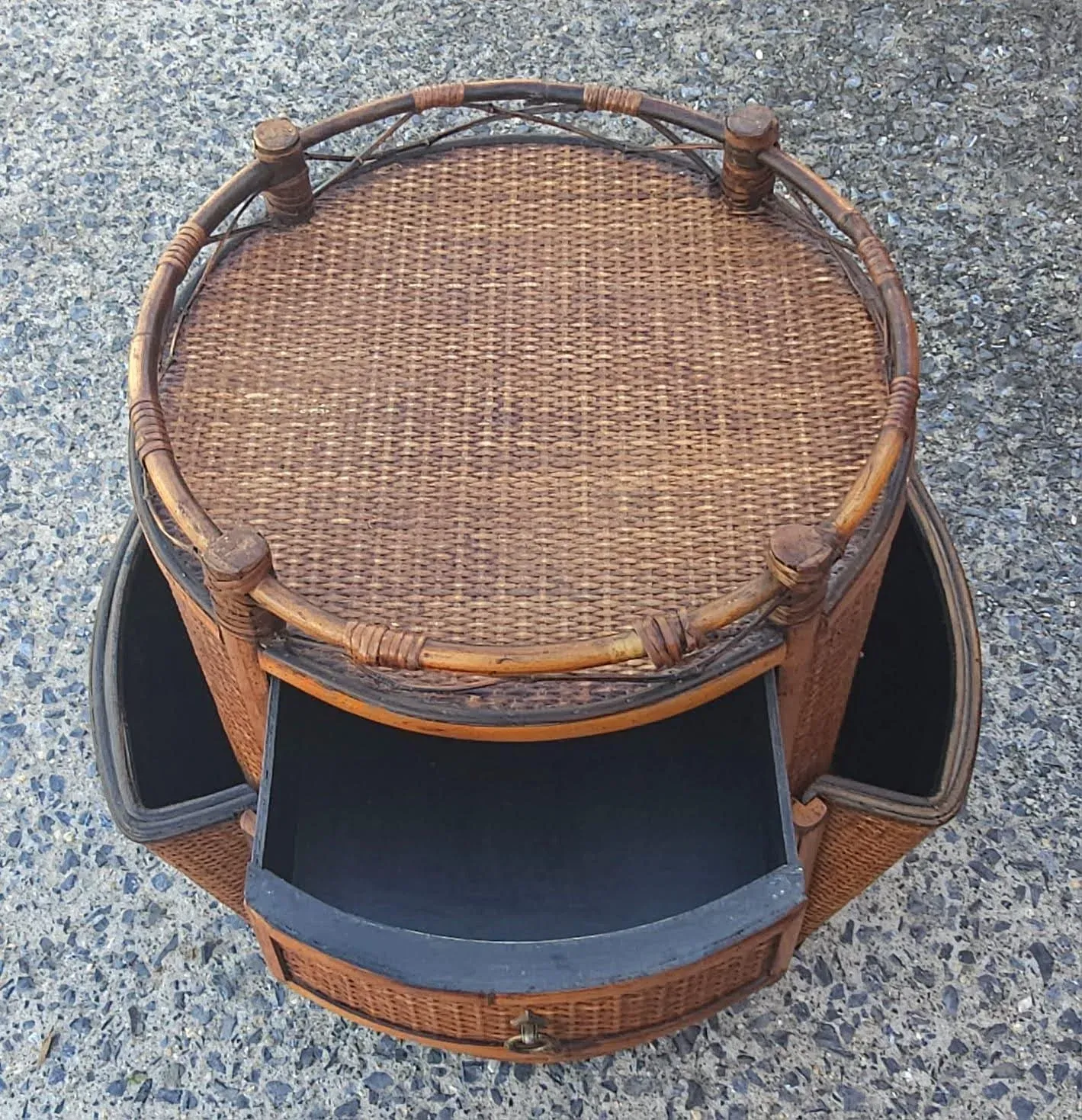 Mid 20th Century Seven Seas Hooker Bamboo Side Cabinet Magazine