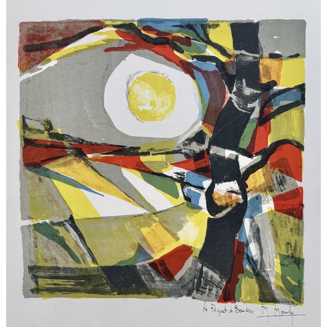 Marcel Mouly (1918-2008) Composition Original lithograph poster, 1961 Signed by the artist and dedicated to Fequet and...