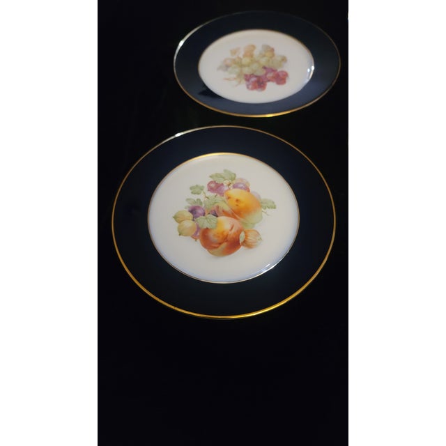 Blue 1970s Bountiful Collection by Shumann: Bavaria Salad / Fruit Plate Set (6) Vintage Replacements For Sale - Image 8 of 11