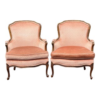 Mid-Century Henredon Louis XV French Bergere Chairs - a Pair For Sale