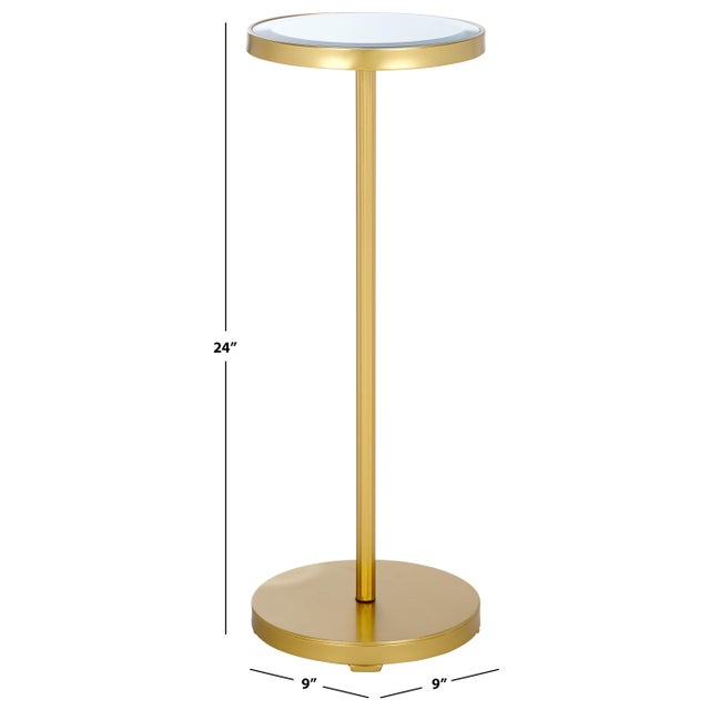Contemporary Paku Round Side Table in Gold / Mirror For Sale - Image 3 of 6